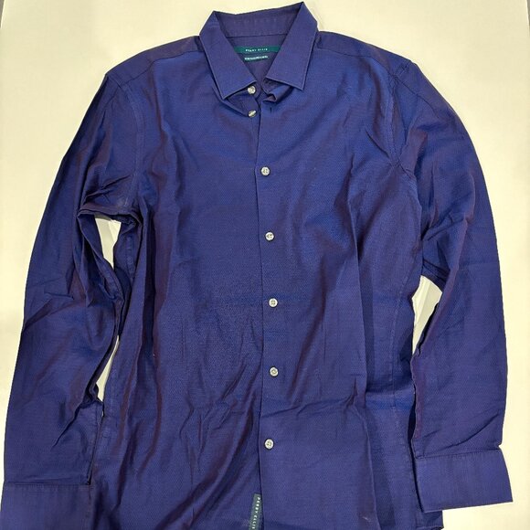 Perry Ellis Men's Blue/Purple Dress Shirt | Size Medium - Picture 1 of 2